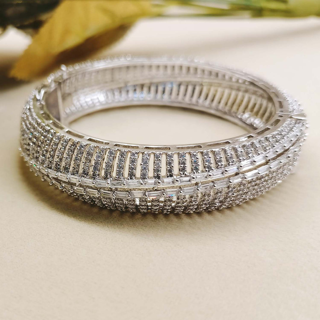 Vidita American Diamond Silver Plated Bracelet - qivii