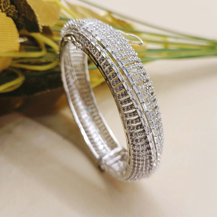 Vidita American Diamond Silver Plated Bracelet - qivii