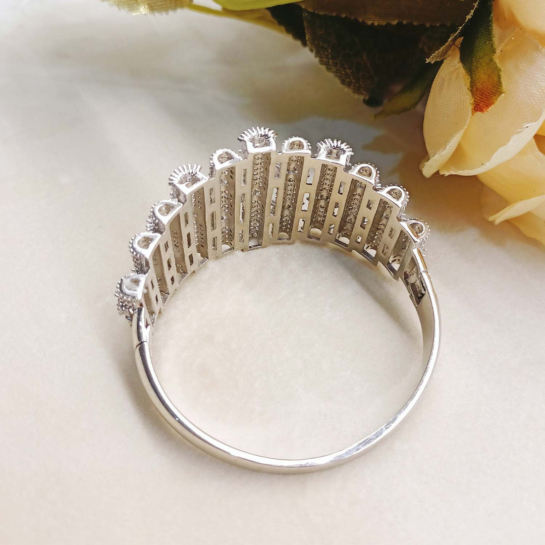 Vasundhara American Diamond Silver Plated Bracelet - qivii