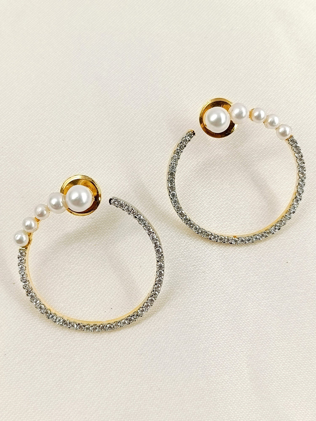 Noemie White American Diamond Earrings - qivii