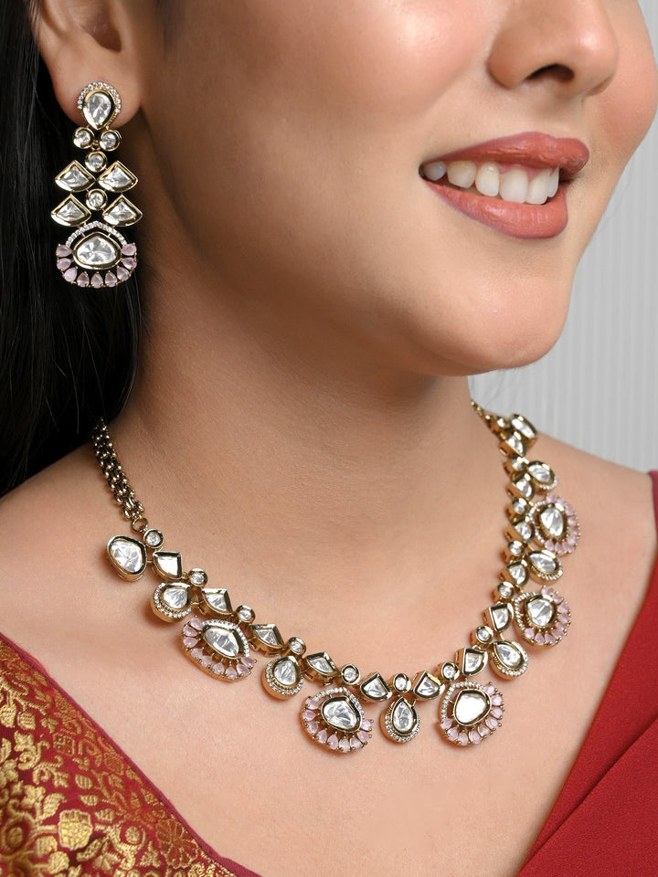 Elegant necklace, earrings, and teeka set for a bride-to-be