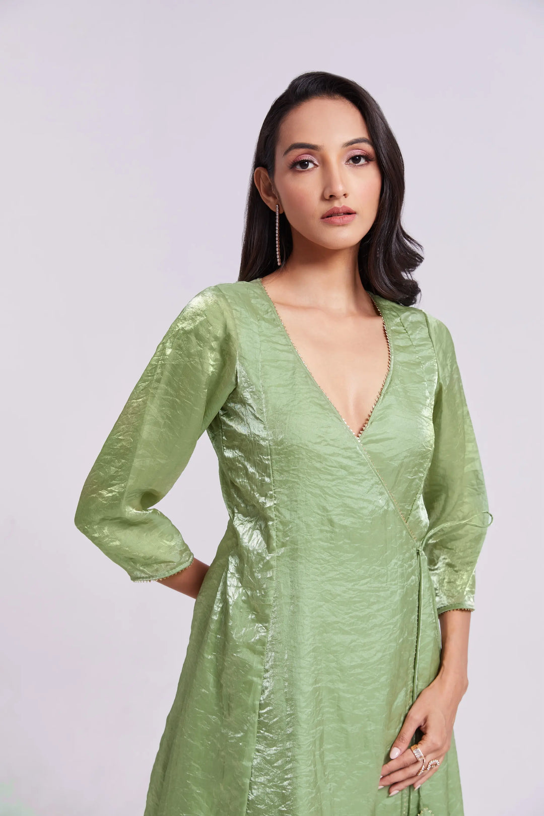 Pista Green Pure Organza Salwar Suit - qivii