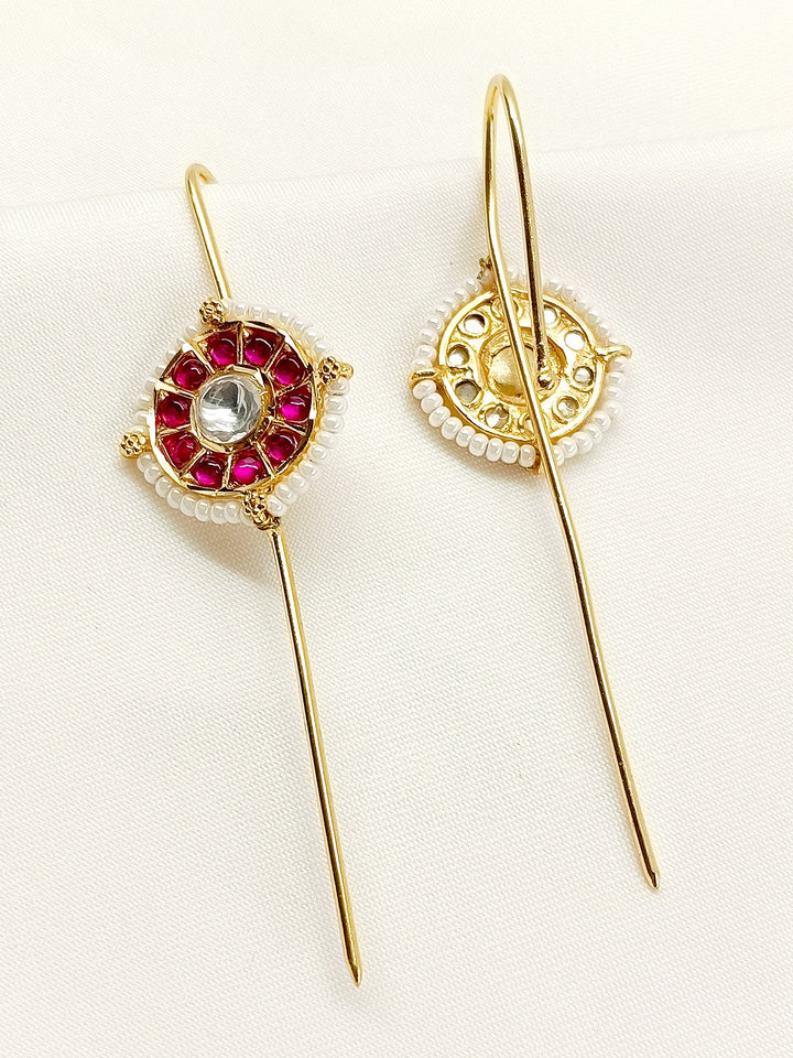 Manya Ruby Gold Plated Kundan Ear Cuff [ Price is for Pair ] - qivii