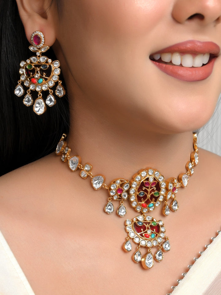 Stylish and versatile Aura Multi Colour Boutique Choker Set for fashion-forward individuals