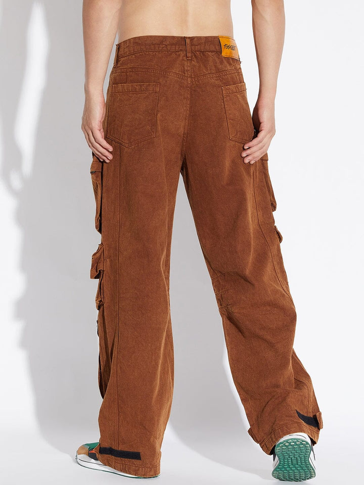 Brown Super Baggy Cargo Denim