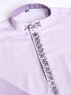 Dusty Purple Real Mirror Work Kurta With Dupatta