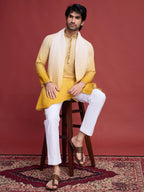 Yellow Real Mirror Work Kurta With Dupatta