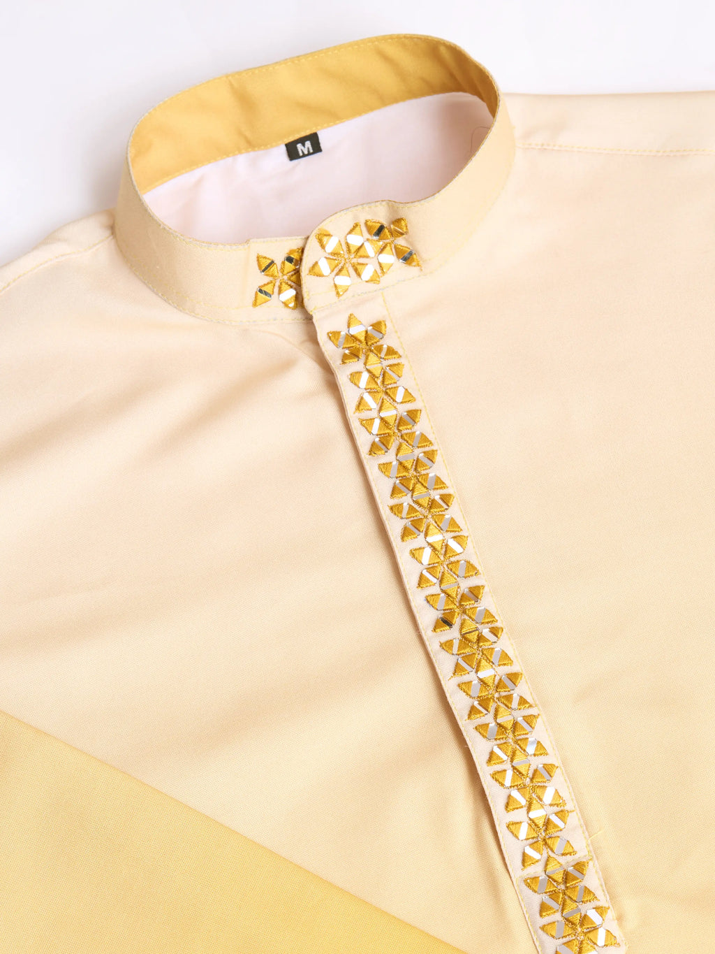 Yellow Real Mirror Work Kurta With Dupatta