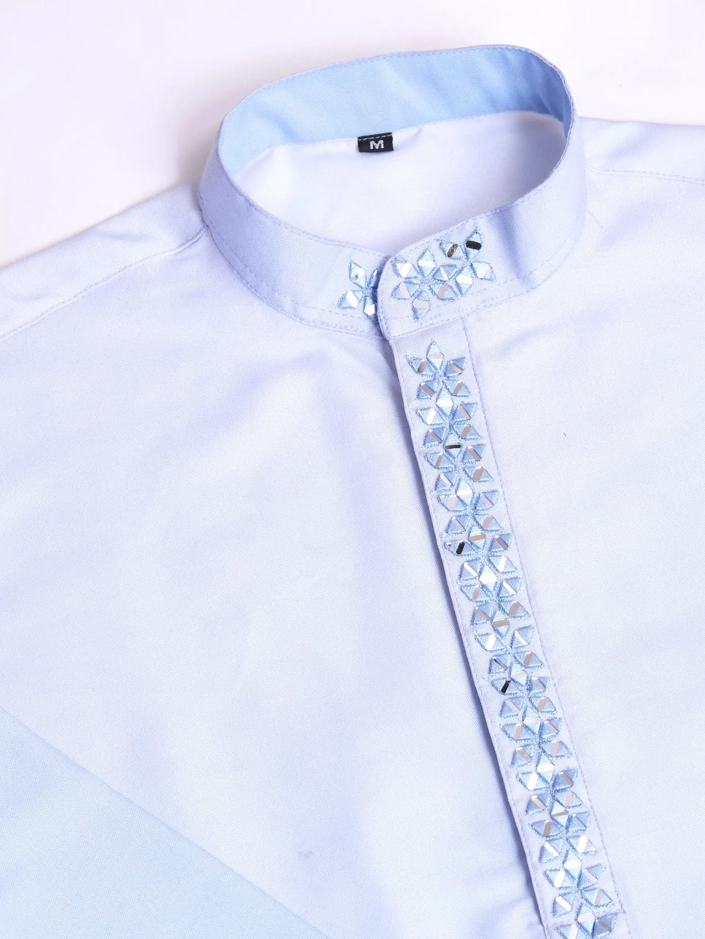 Sky Real Mirror Work Kurta With Dupatta