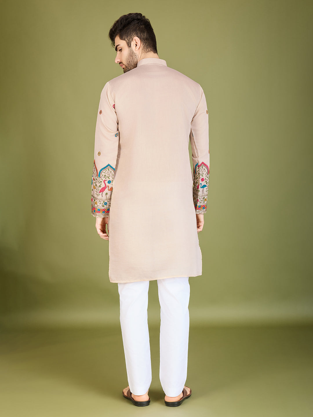 IVERY VISCOSE SILK THREAD & SEQUENCE EMBROIDDERED WORK KURTA - qivii