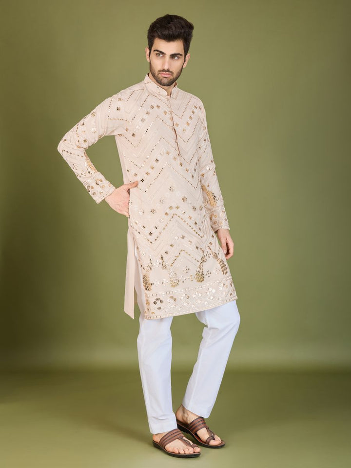 IVERY PURE VISCOSE RAYON THREAD & SEQUENCE EMBROIDERED WORK KURTA - qivii