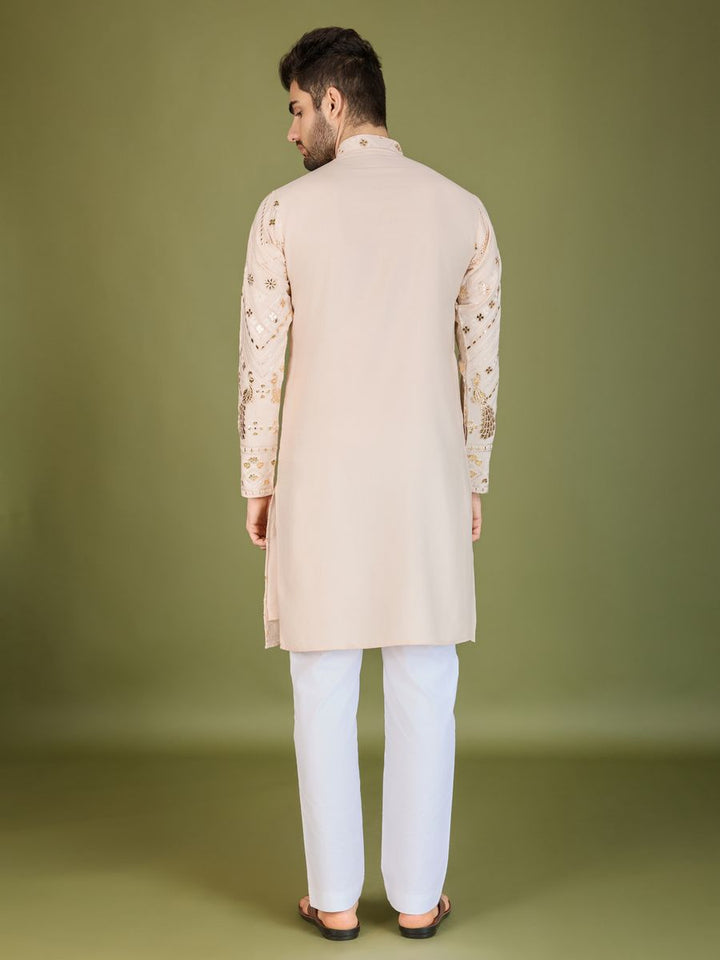 IVERY PURE VISCOSE RAYON THREAD & SEQUENCE EMBROIDERED WORK KURTA - qivii