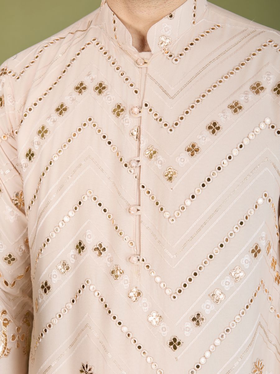 IVERY PURE VISCOSE RAYON THREAD & SEQUENCE EMBROIDERED WORK KURTA - qivii