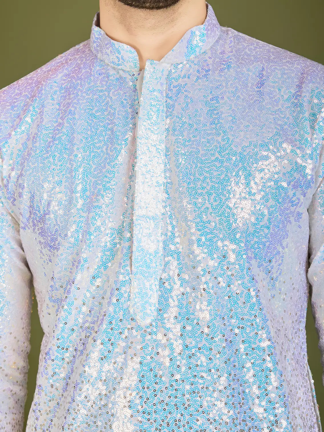 Ombre Yellow Georgette Kurta With Thread & Sequins Embroidered Work