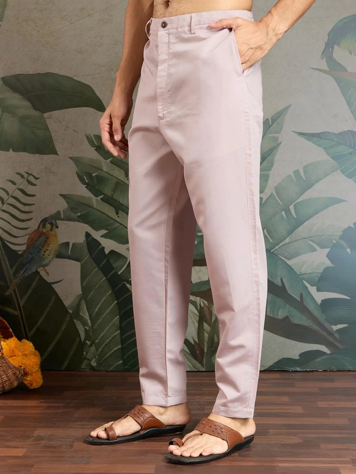 Peach Viscose Silk Thread & Sequence Embroidered Work Kurta With Bottom