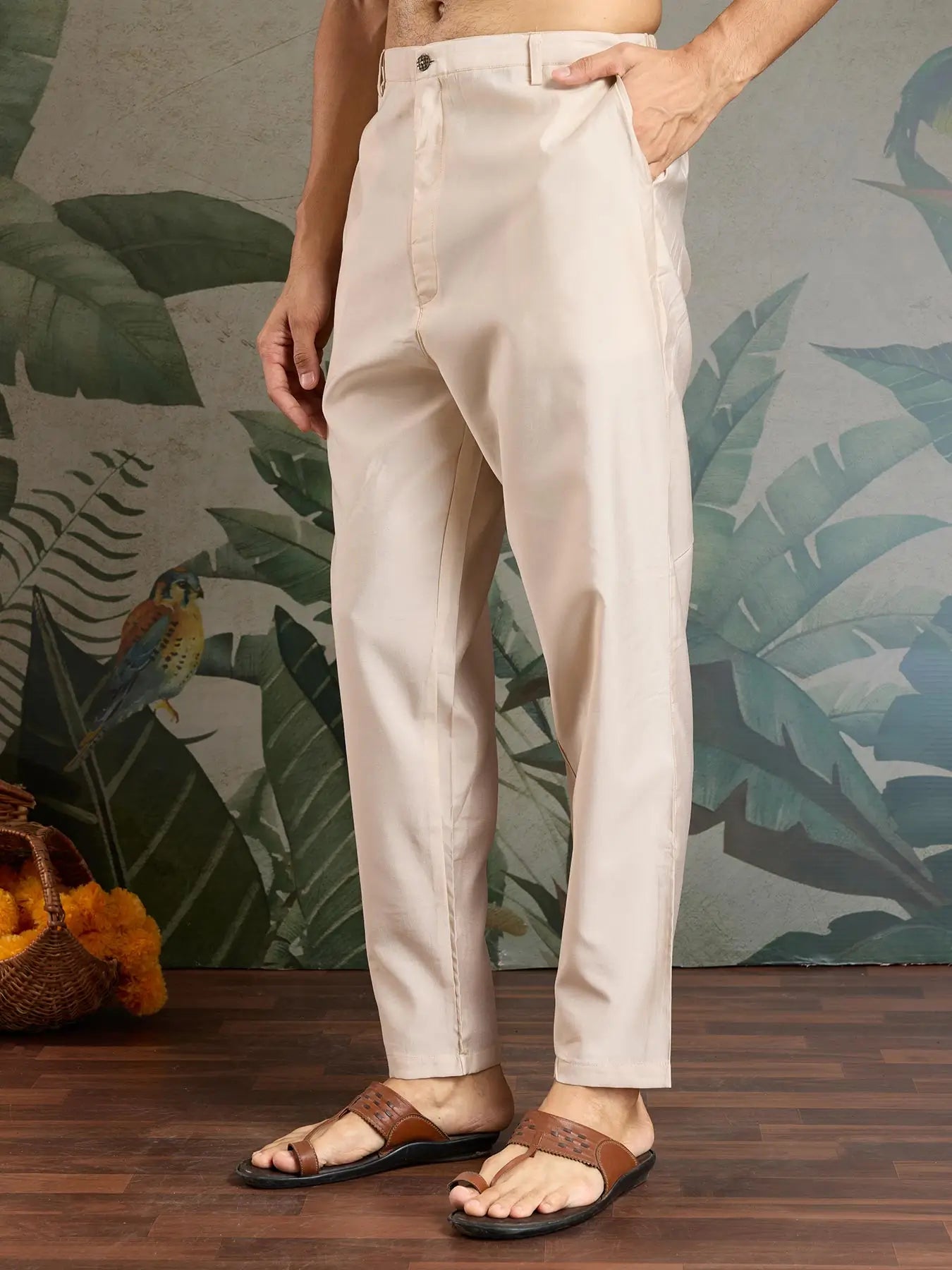 Begie Viscose Silk Thread & Sequence Embroidered Work Kurta With Bottom