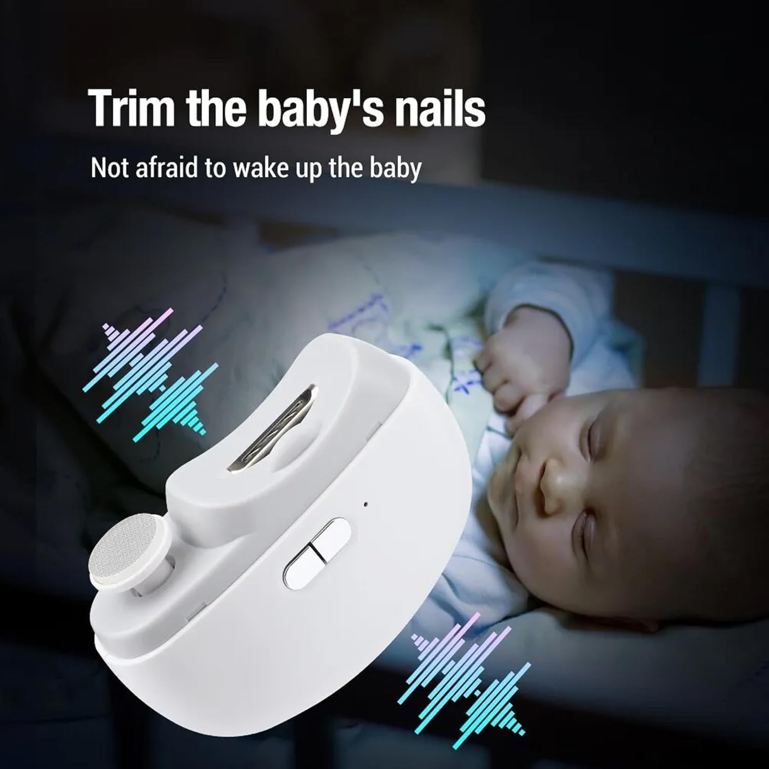 2-in-1 Electric Nail Clipper for Adults & Kids | USB Rechargeable Nail Trimmer with LED Light