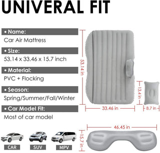Car Inflatable Bed with Pump & 2 Comfort Air Pillow