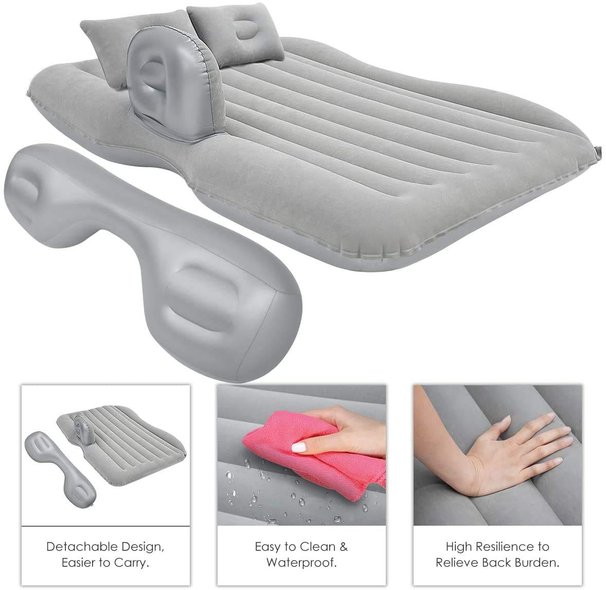 Car Inflatable Bed with Pump & 2 Comfort Air Pillow