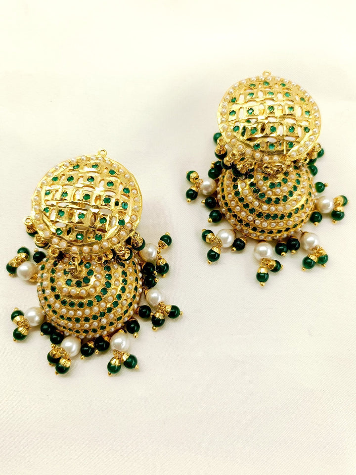 Ismita Green Jadau Jhumki - qivii