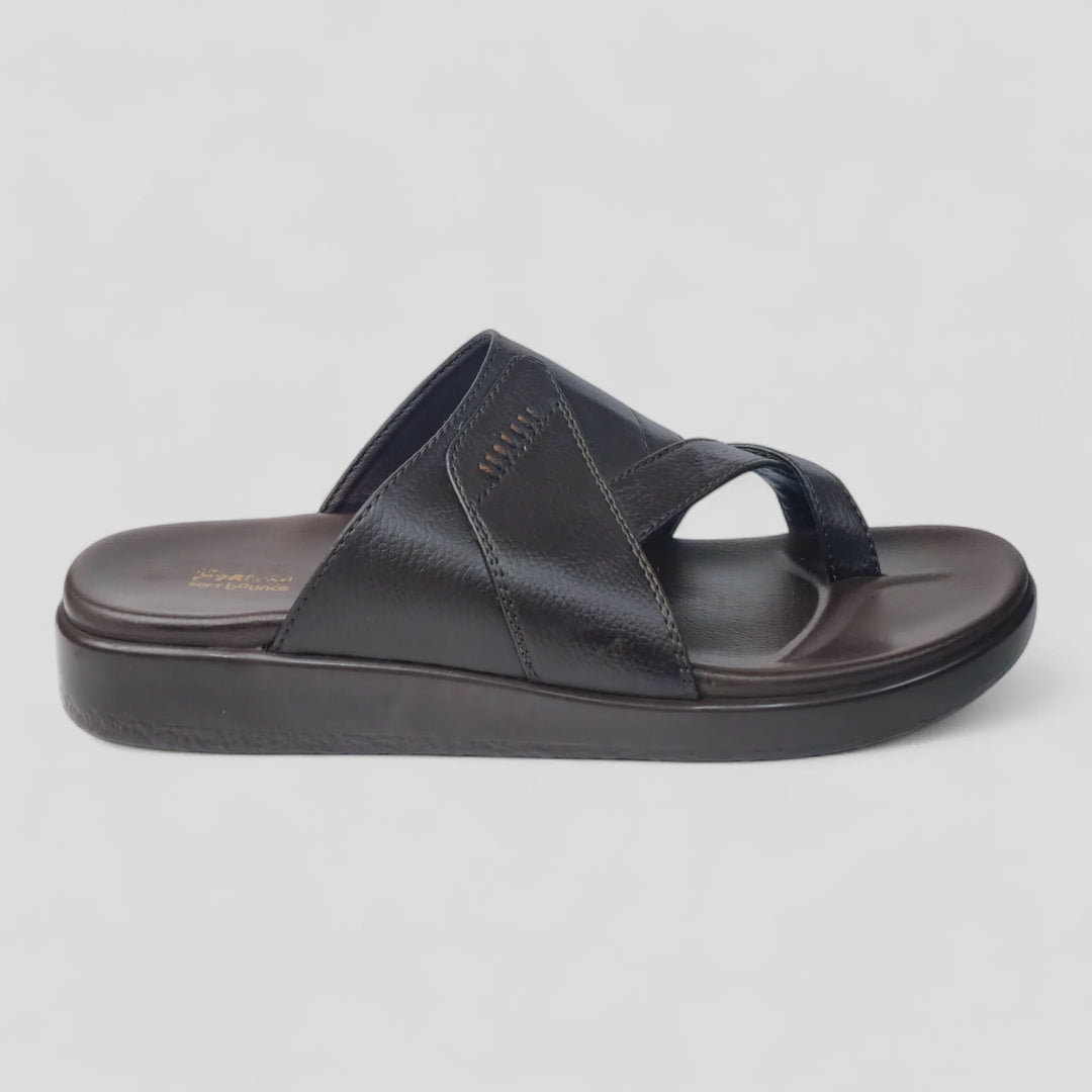 FRANKY GS44 Men's BROWN Chappal/Flip flop/Slipper Extra Soft Cushion Chappal/Slipper/ Ethnic Wear Leather Navratri Fashion Footwear. - qivii