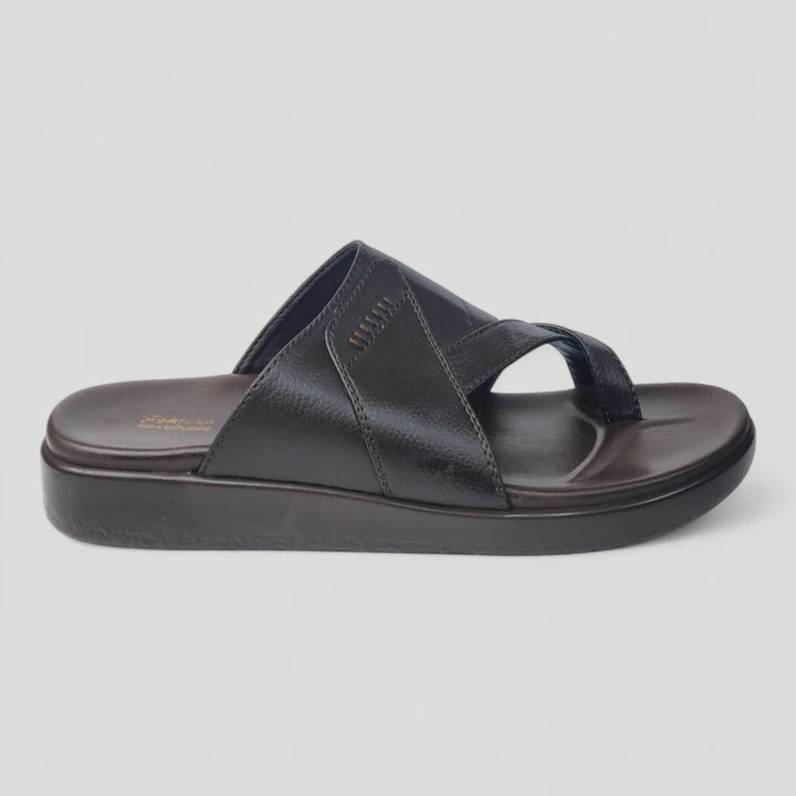 FRANKY GS44 Men's BROWN Chappal/Flip flop/Slipper Extra Soft Cushion Chappal/Slipper/ Ethnic Wear Leather Navratri Fashion Footwear. - qivii