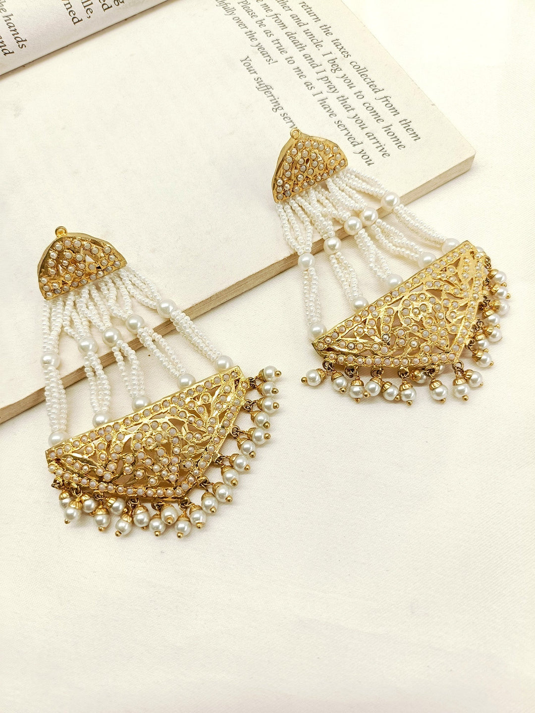 Tasneem Gold Plated Jadau Earrings - qivii