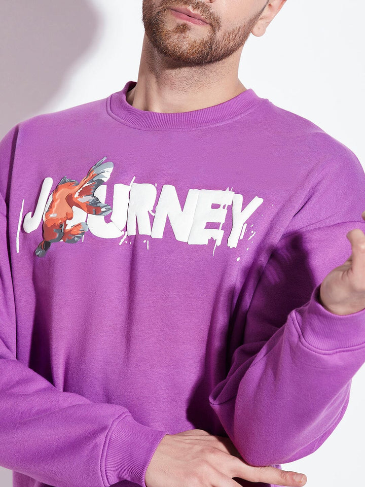 Purple Gold Fish Oversized Sweatshirt