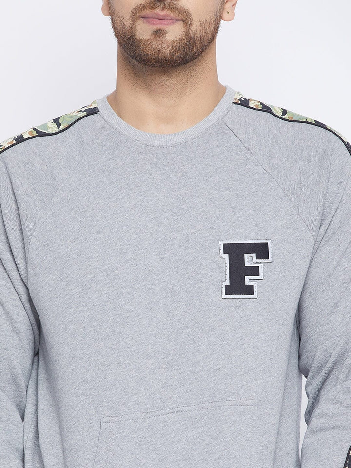 Grey Oversized Camo Taped Sweatshirt