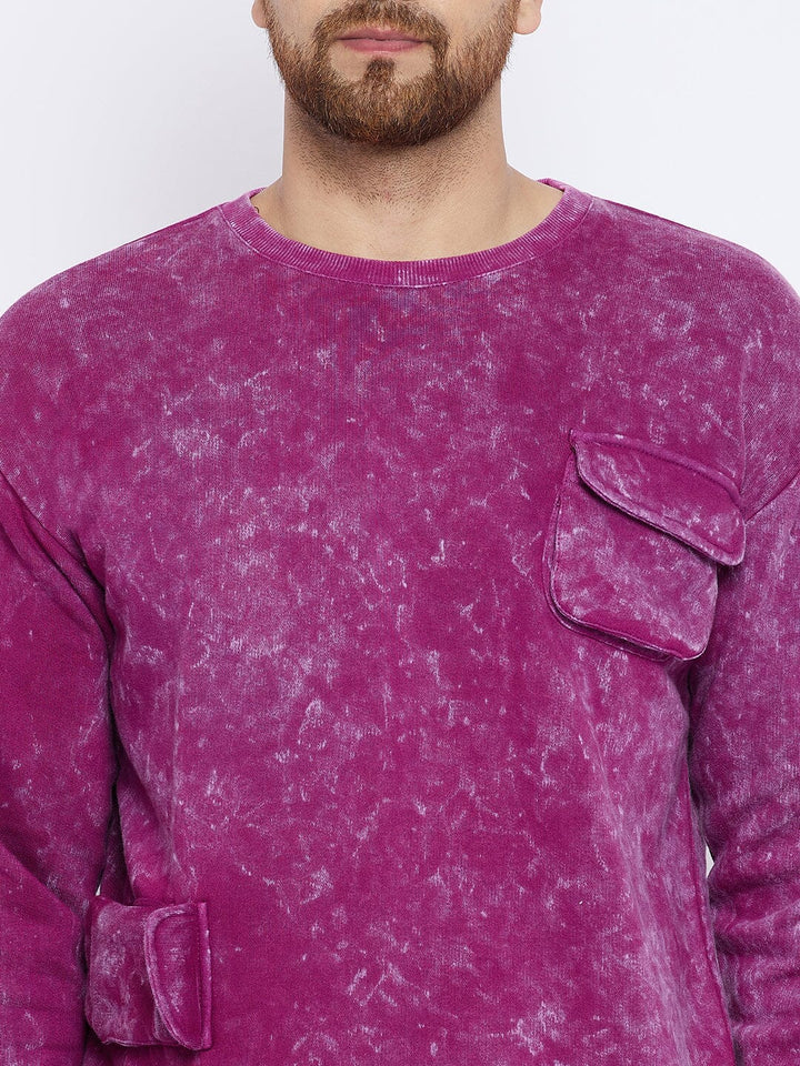 Magenta Washed Oversized Sweatshirt