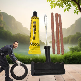Tyre Puncture Repair Kit - 5 Piece Set with 3 Seal Strips for Quick Fixes