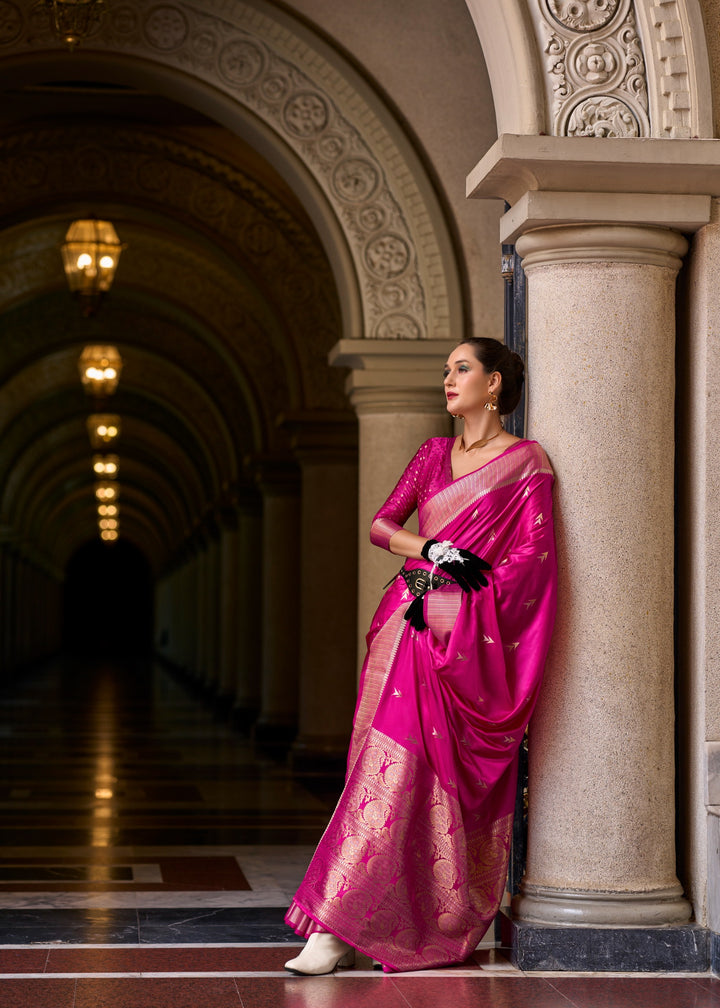 Pure Satin Mungha Silk Blouse with Weaving