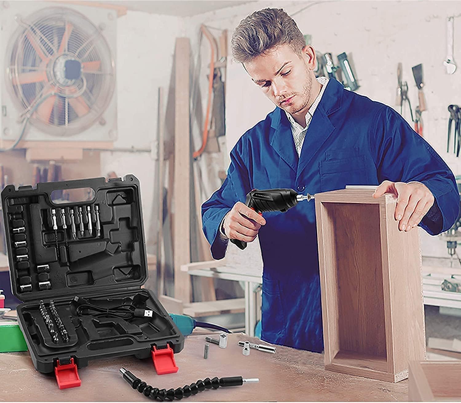 Electric Screwdriver 47 in 1 Rotatable Cordless Screwdriver Drill