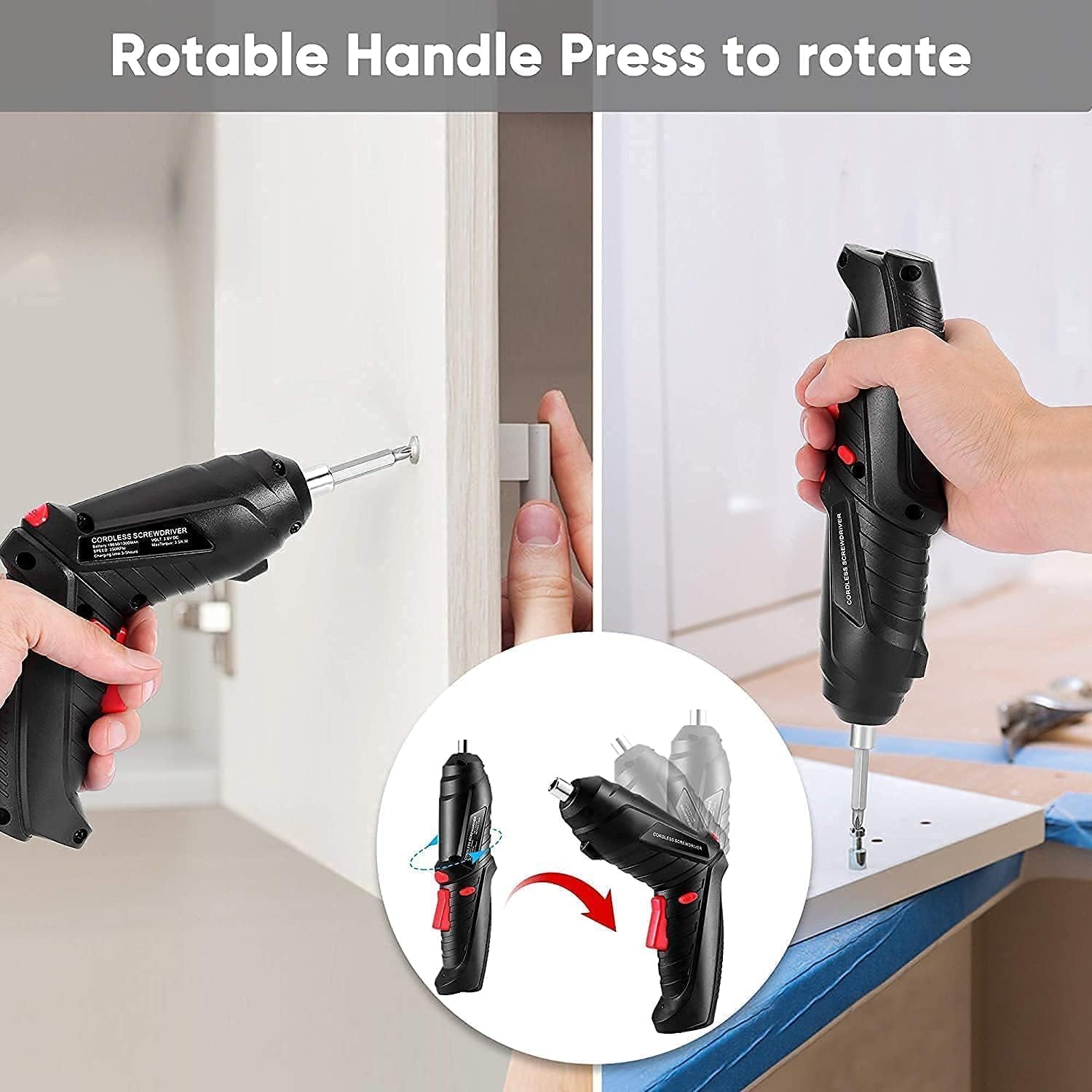 Electric Screwdriver 47 in 1 Rotatable Cordless Screwdriver Drill