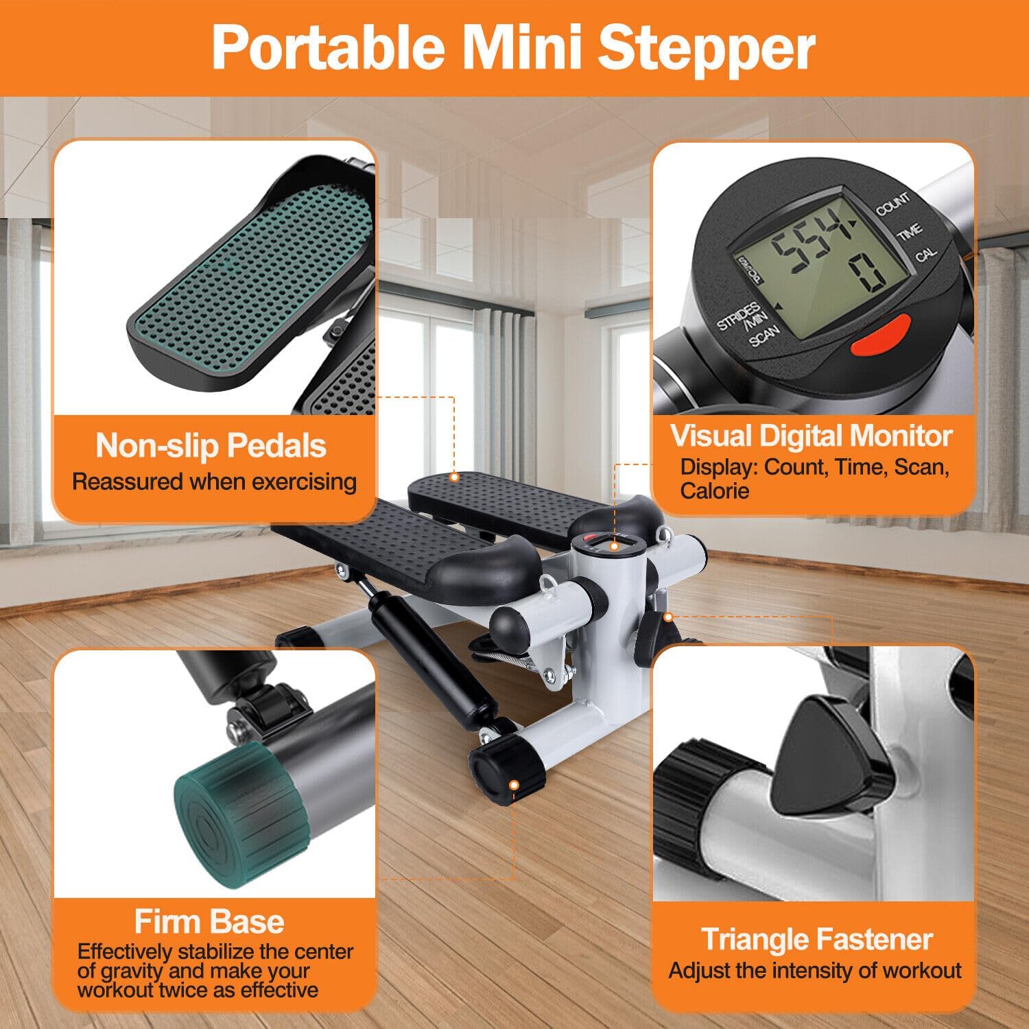 Mini Stepper Machine with Bands