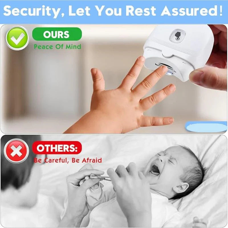 2-in-1 Electric Nail Clipper for Adults & Kids | USB Rechargeable Nail Trimmer with LED Light