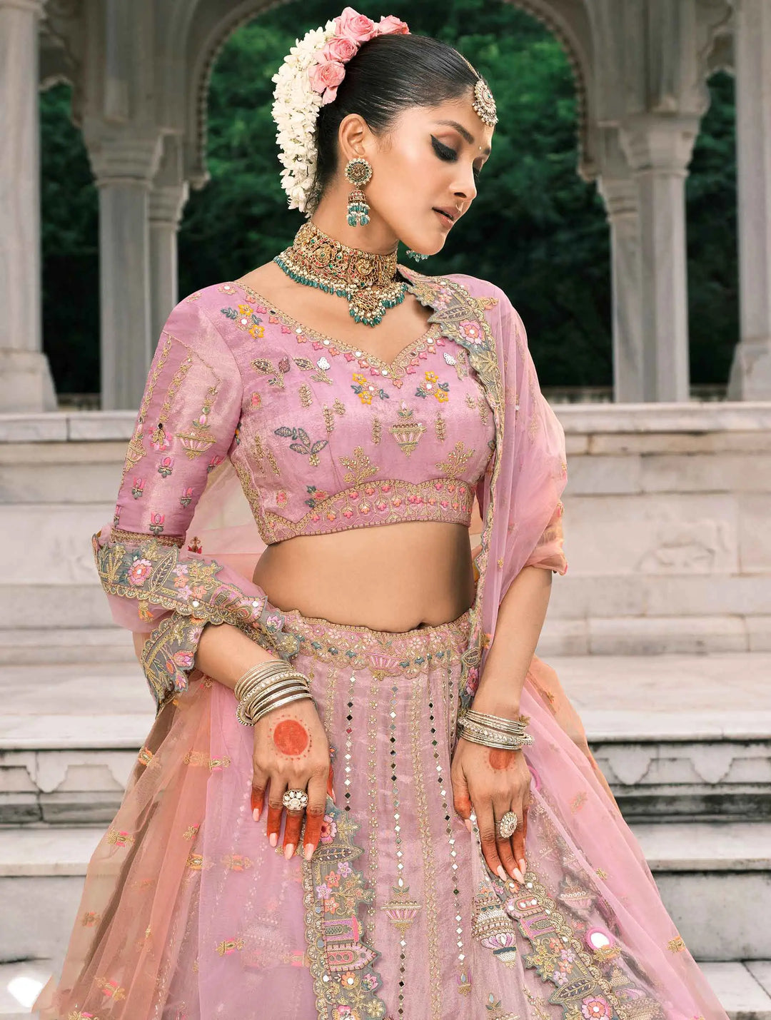 Blossom Bridal Lehenga With Stunning Designer Embroidery - qivii