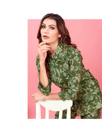Green Chanderi Co-ord Set.