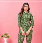 Green Chanderi Co-ord Set.