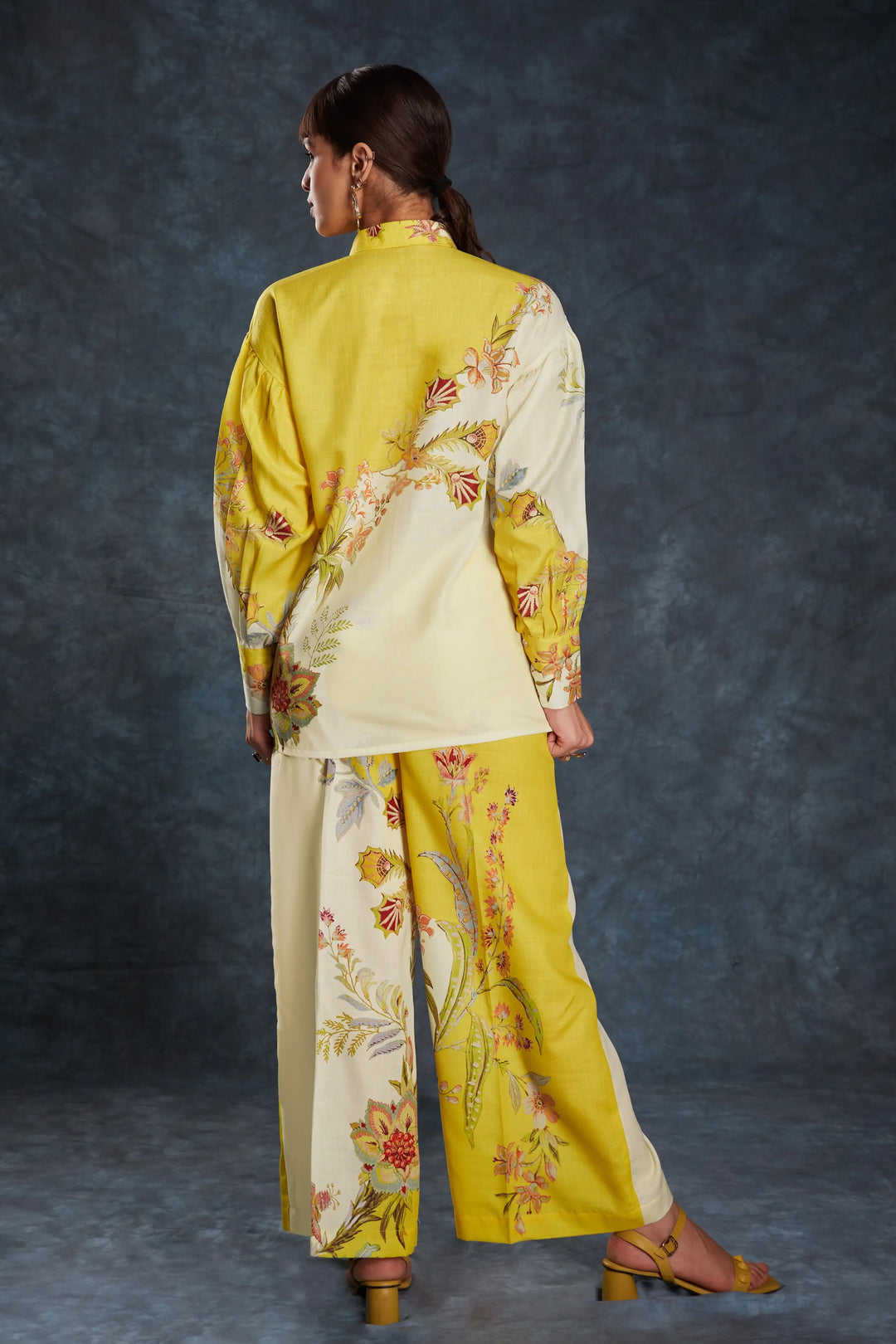 Yellow Printed Linen Co-ord Set - qivii