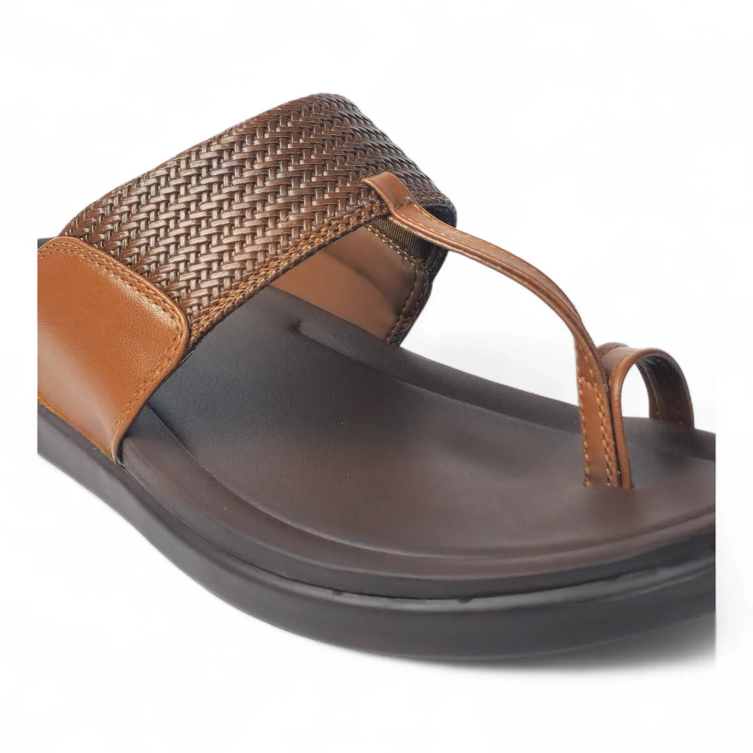 FRANKY GS5 Men's TAN Chappal/Flip flop/Slipper Chakhdi Style Chappal/Slipper Extra Soft Chappal/Slipper/ Ethnic Wear Leather Navratri Fashion Footwear. - qivii