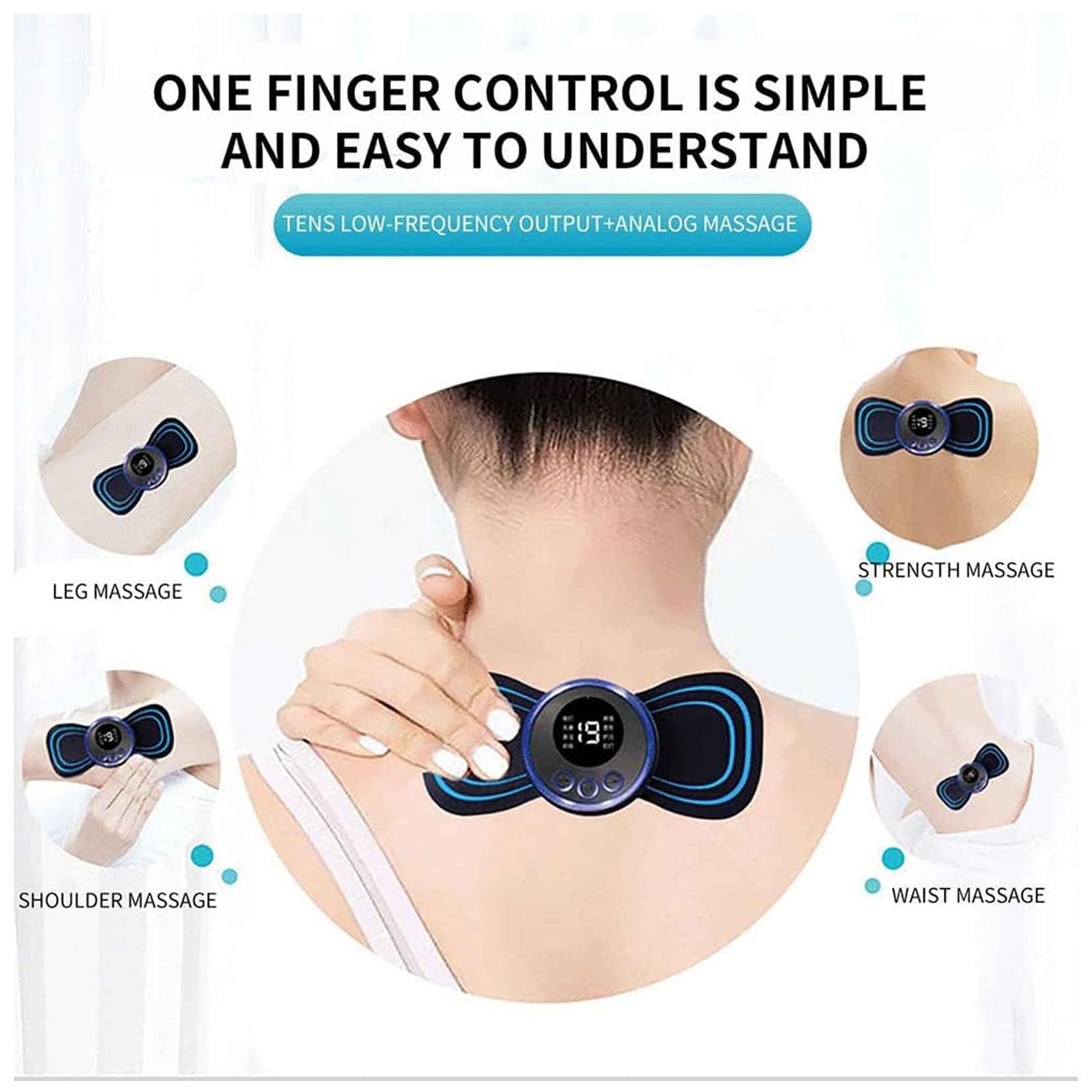 Portable Usb Electric Neck Massager Automatic Massage Enhancer With Cable