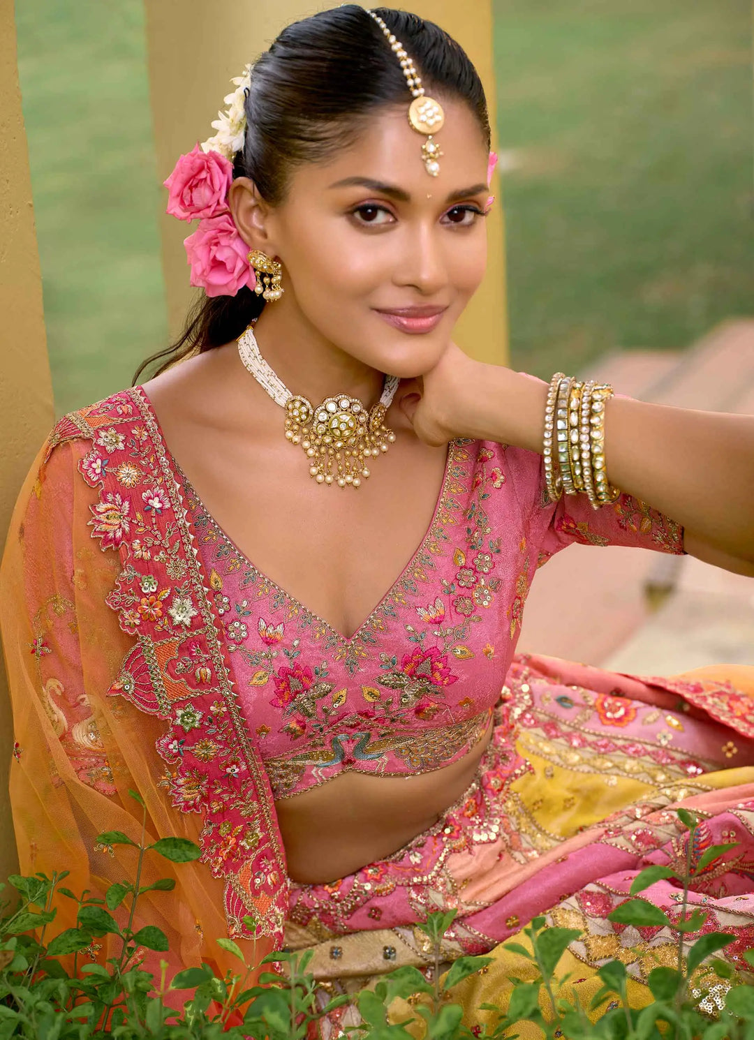 Pastel Designer Heavy Embroidery Work Lehenga