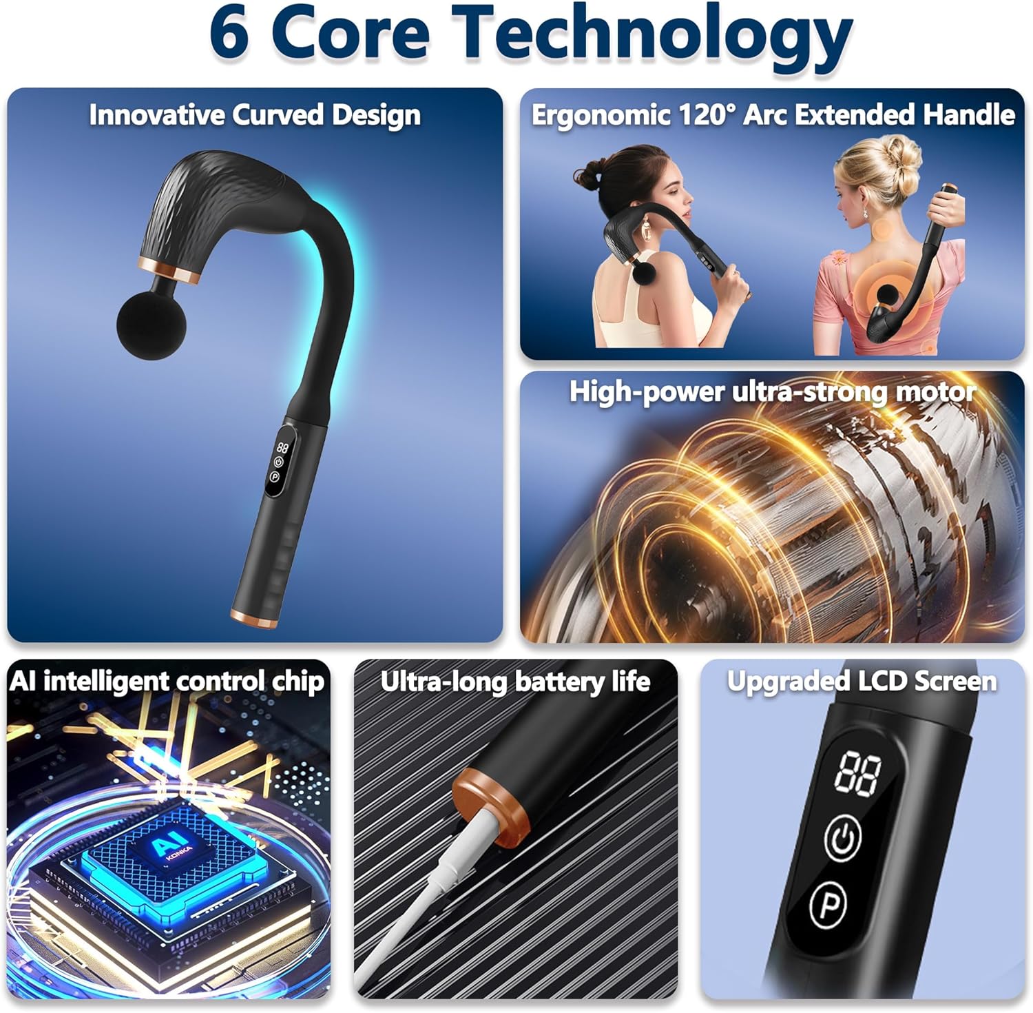 Upgraded Extension Handle Massage Gun