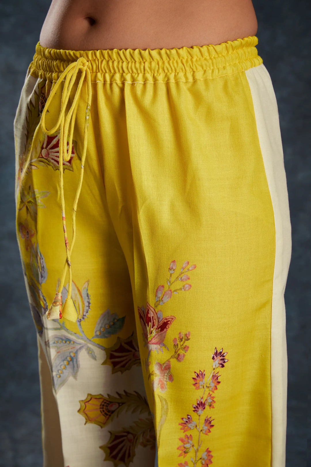 Yellow Printed Linen Co-ord Set - qivii
