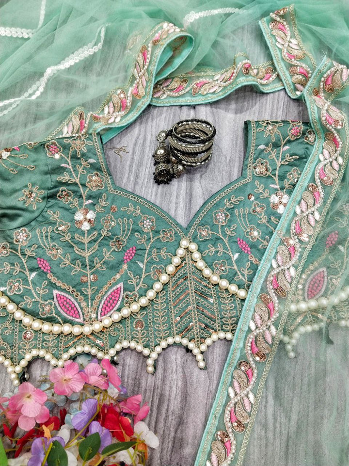 Premium Net Embellished With Beautiful Embroidery,Dori And Sequins Work Saree - INSPIRED - qivii