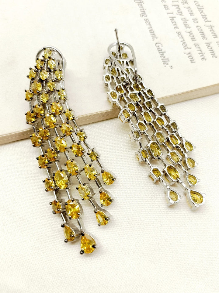  Pranjal Yellow Diamond Earrings, a very smart addition to your accessory collection for Western outfits
