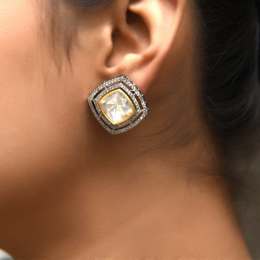 Jahnavi Diamond Polki Stone Gold And Silver Plated Kundan Tops, elegant and luxurious accessory for women