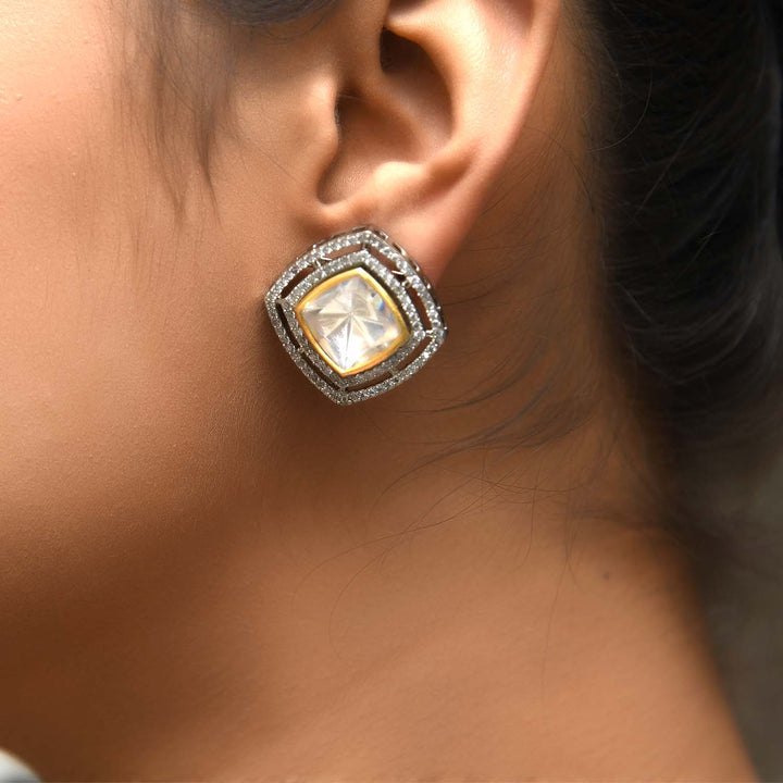 Jahnavi Diamond Polki Stone Gold And Silver Plated Kundan Tops, elegant and luxurious accessory for women