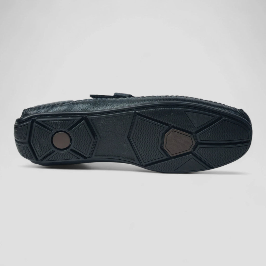 P&G N1404 Men's BLACK Slipon Sandal Extra Soft Sandal/Mojri/Ethnic Wear Leather With Adjustable Strap/Navratri Fashion Footwear. - qivii